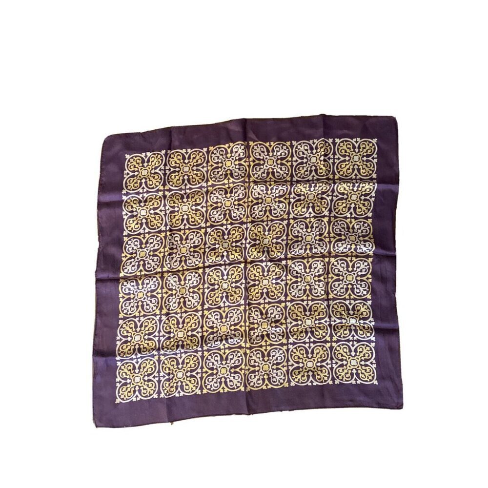 Vintage Purple Yellow Graphic Square Scarf